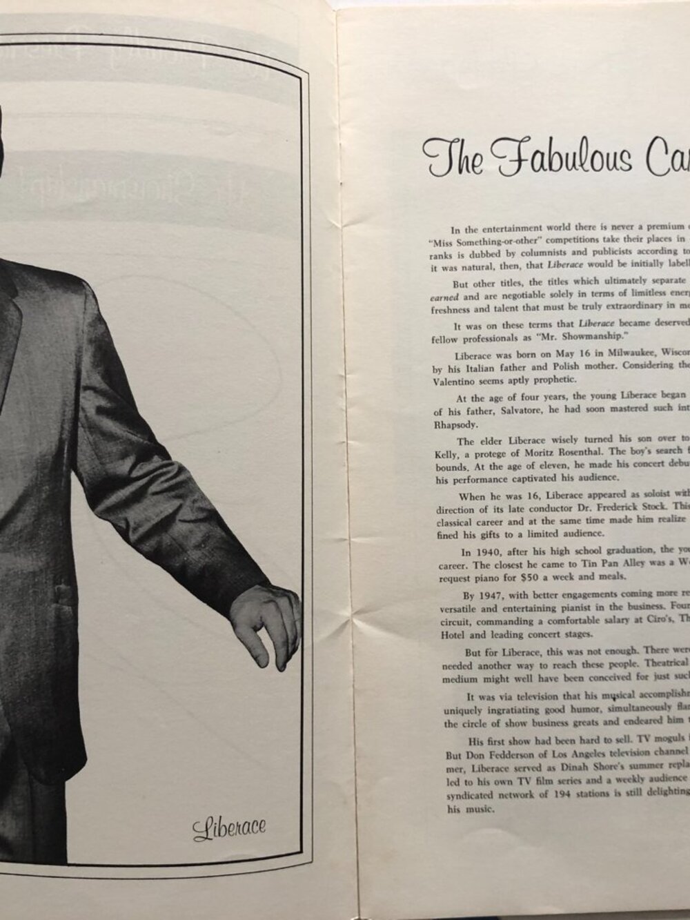 Liberace Autographed Program Signed on Back - Picture 9 of 11